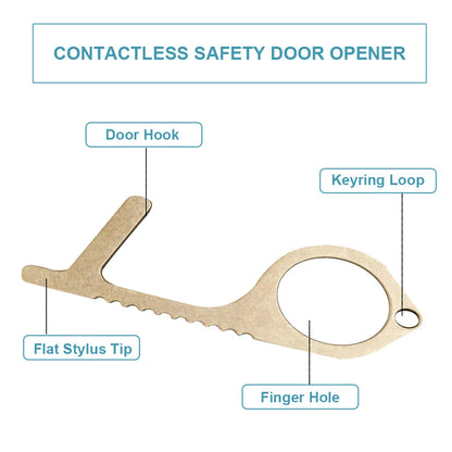 Brass Key Elevator Button Contactless Safety Door Opener by Anti Spier