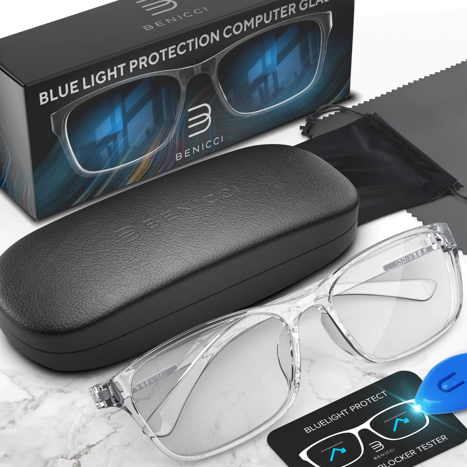 Stylish Blue Light Computer Blocking Glasses for Men and Women - Ease Digital Eye Strain, Dry Eyes, Headaches and Blurry Vision - Instantly Blocks by Anti Spier