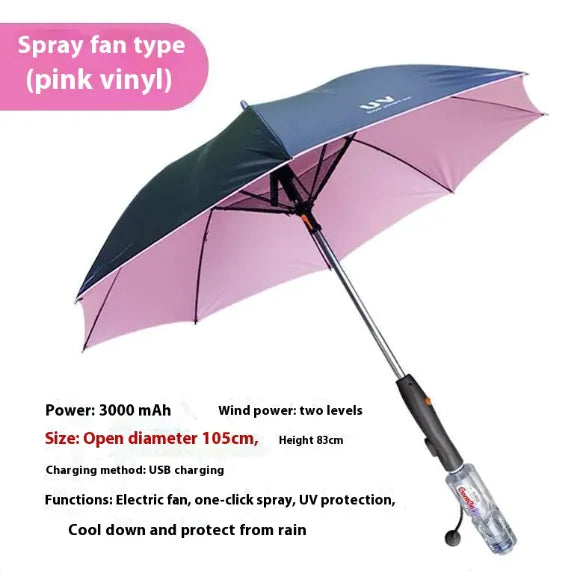 Cooling Spray Sun Umbrella With Fan And Sprinkler by Anti Spier