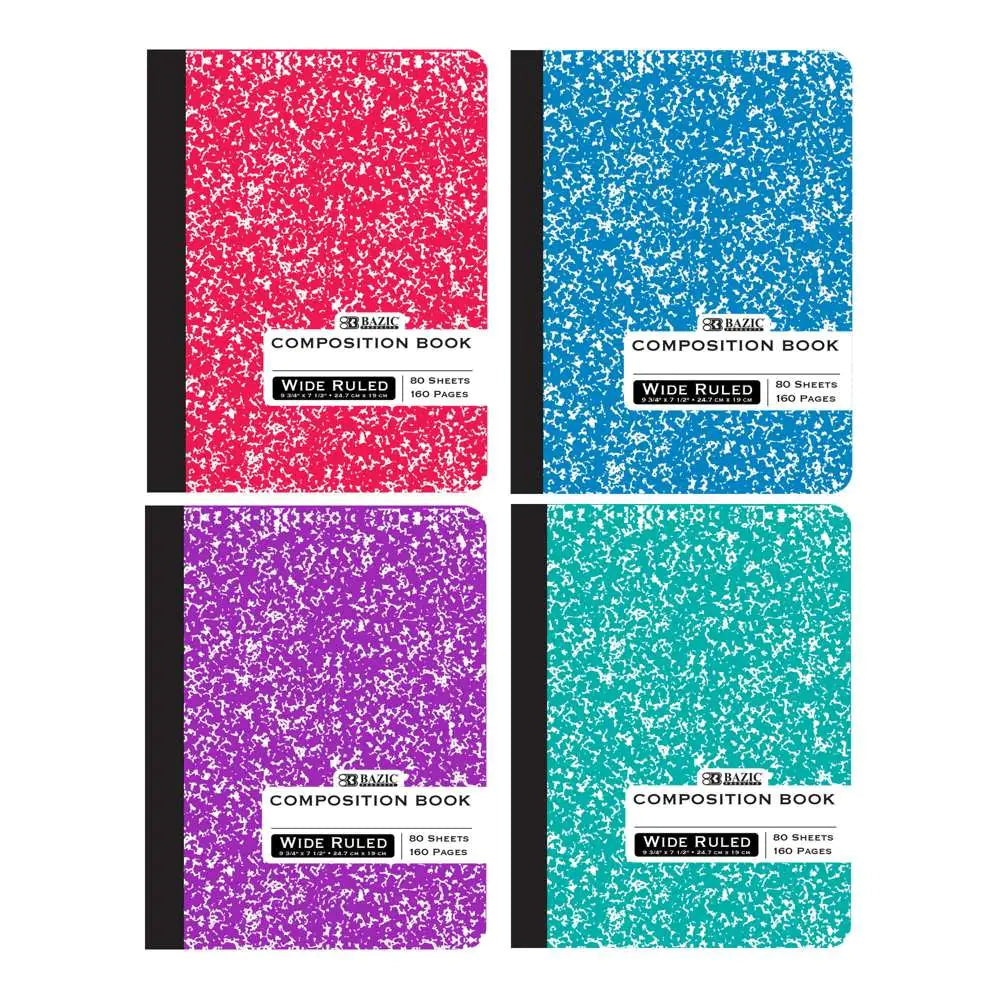 Composition Book Assorted Color Marble W/R 80 Ct. by Anti Spier