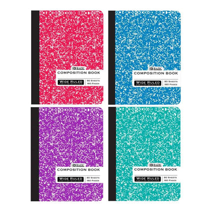 Composition Book Assorted Color Marble W/R 80 Ct. by Anti Spier