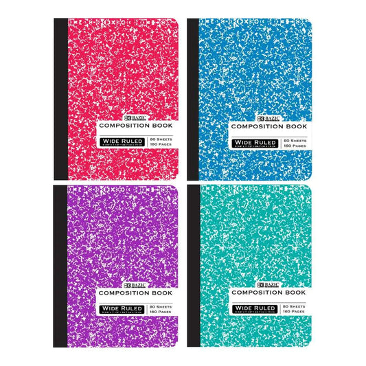 Composition Book Assorted Color Marble W/R 80 Ct. by Anti Spier
