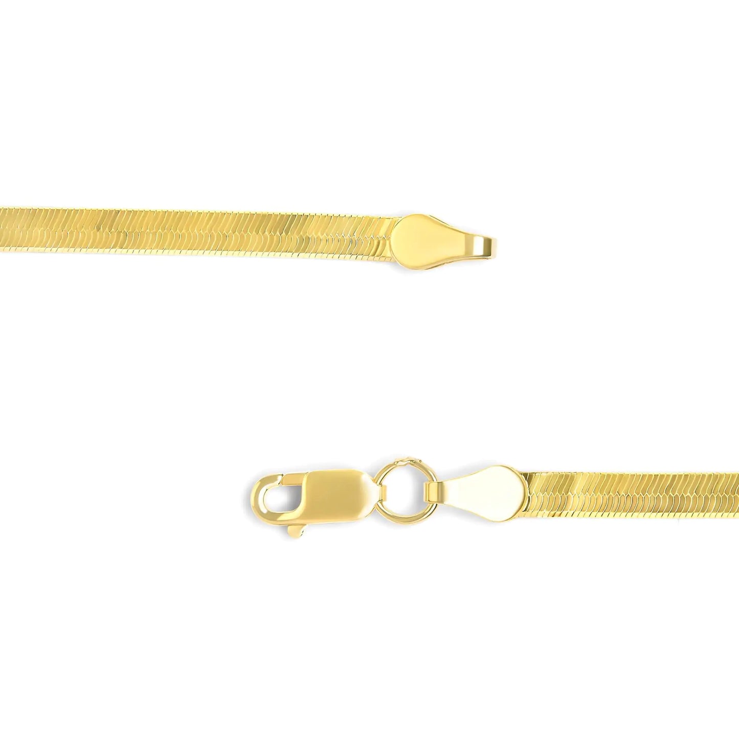 Unisex Solid 14K Gold 2.8mm Imperial Herringbone Chain Necklace by Anti Spier