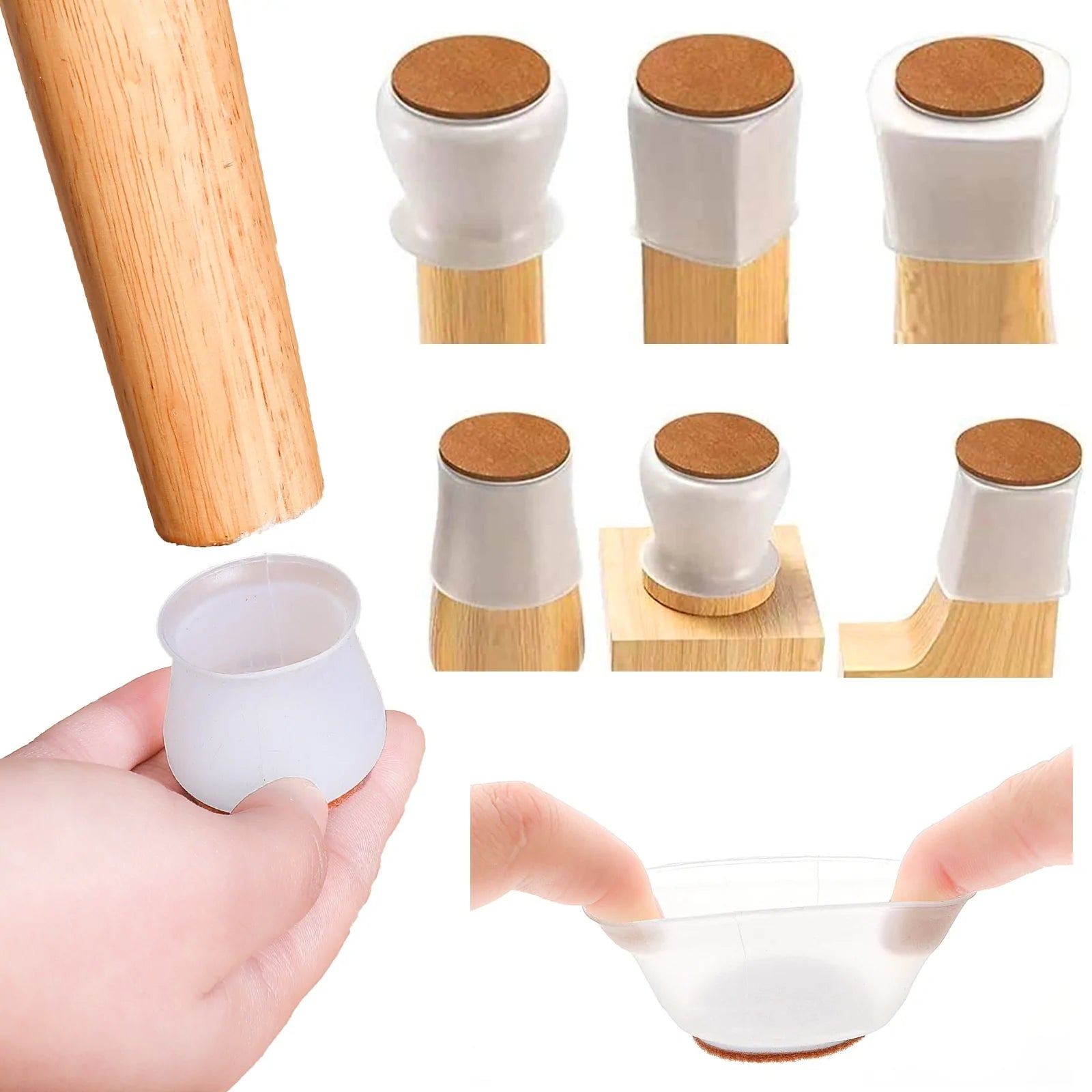 16pcs Silicone Furniture Leg Protectors: Floor Protection & Anti-slip Pads by Anti Spier