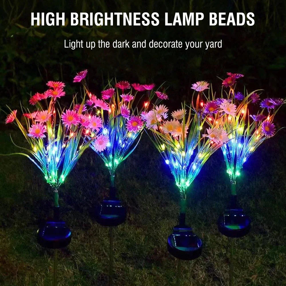 Solar Garden Lights LED Flower Stake Lamp Outdoor Yard Waterproof Patio Decor by Anti Spier