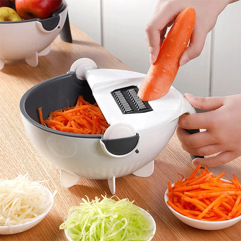 Magic Multifunctional Rotate Vegetable Cutter by Anti Spier