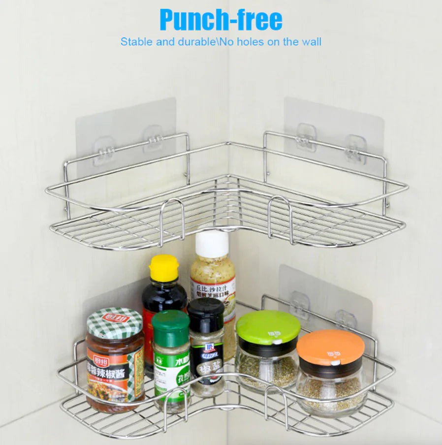 Shower Caddy Shelf Bathroom Corner Bath Storage Holder Organizer Triangular Rack by Anti Spier