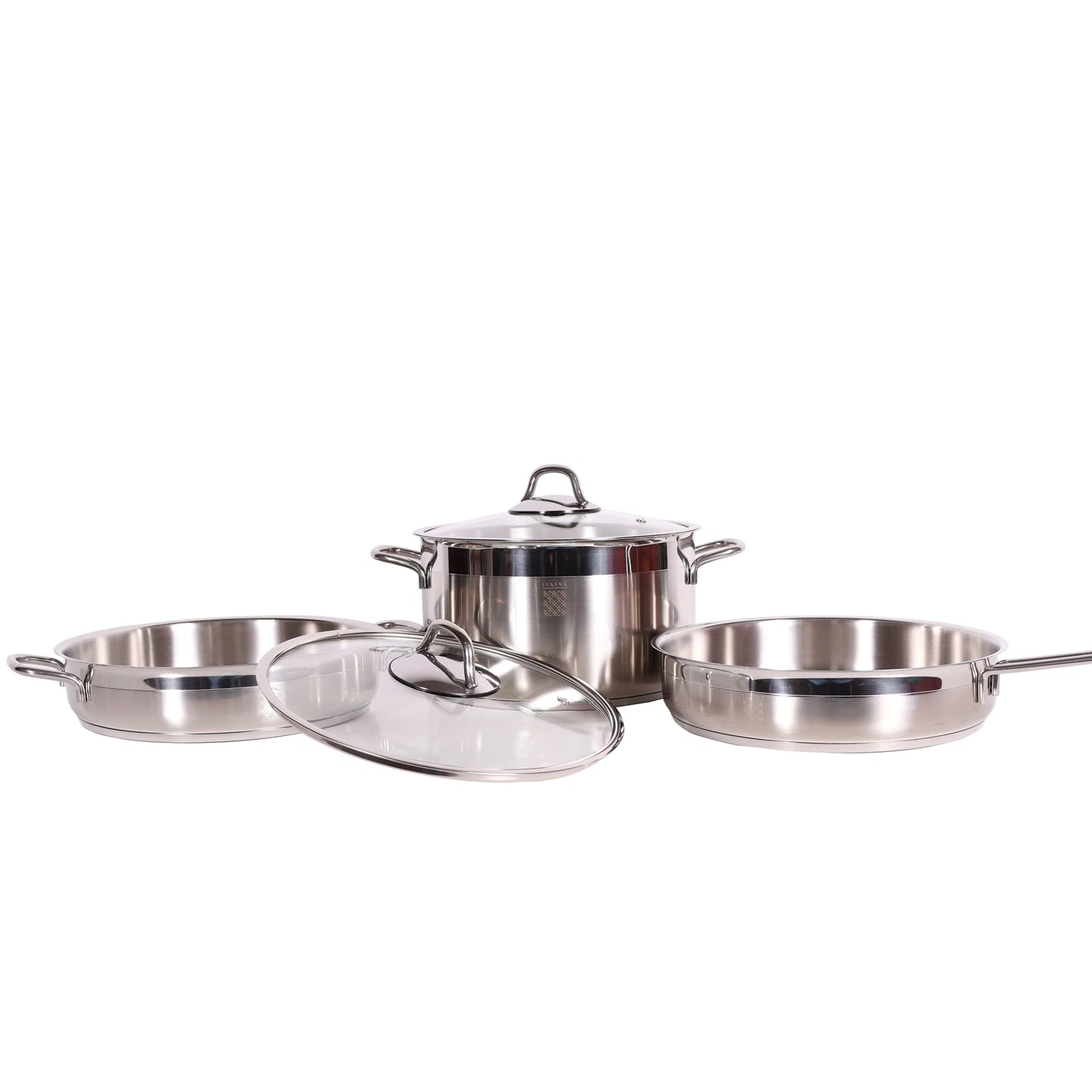 Serenk Modernist 5 Piece Stainless Steel Pots and Pan Set by Anti Spier