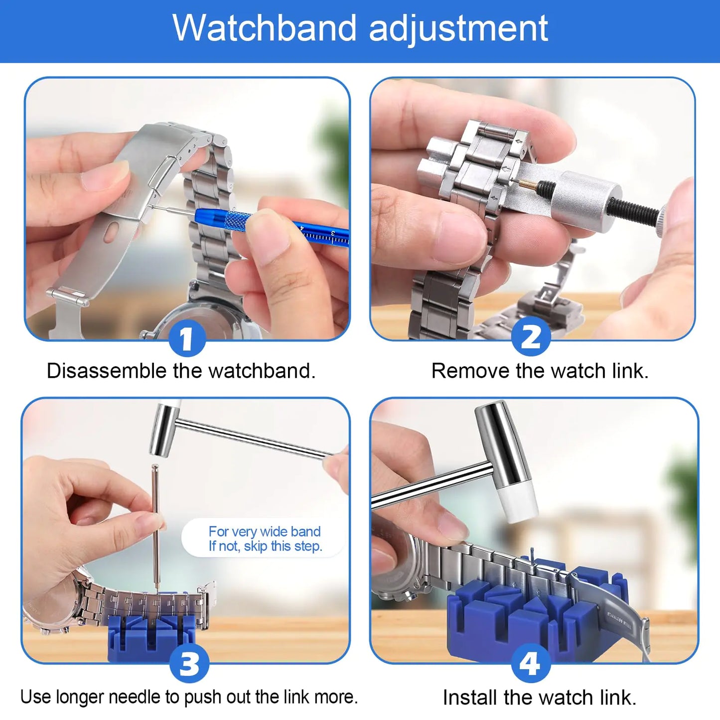 JOREST Watch Repair Kit, for Watch Battery Replacement & Watch Link Removal and Resizing & Watch Opener, Watch Repair Screwdriver Set, Watch Wrench Back Remover, Watch Cleaning, Spring Bar Tool by Anti Spier