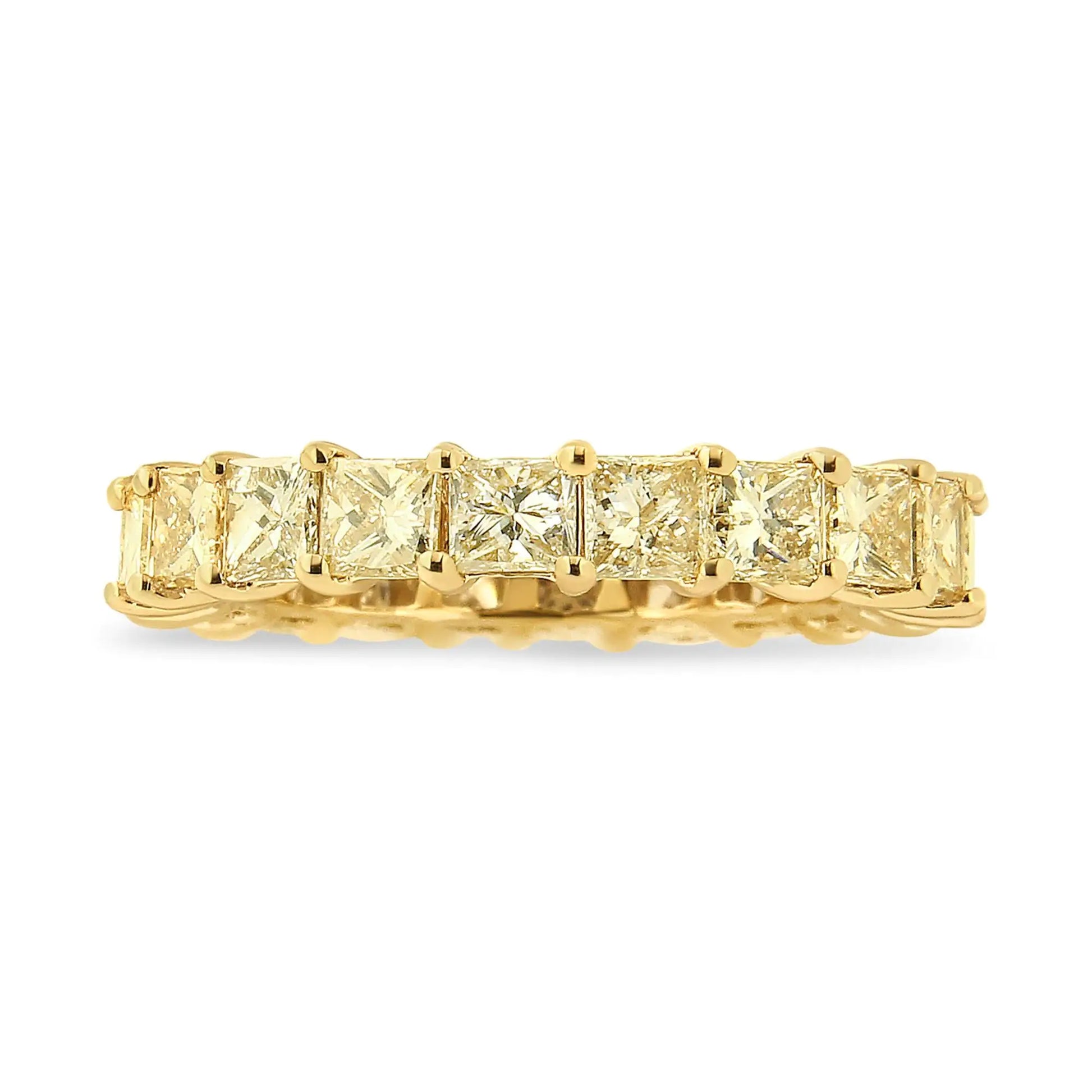 14K Yellow Gold 4.00 Cttw Shared Prong Set Princess Cut Diamond Eternity Band Ring (J-K Color, VS1-VS2 Clarity) by Anti Spier