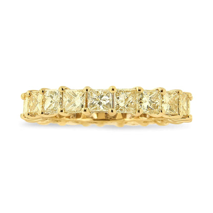 14K Yellow Gold 4.00 Cttw Shared Prong Set Princess Cut Diamond Eternity Band Ring (J-K Color, VS1-VS2 Clarity) by Anti Spier
