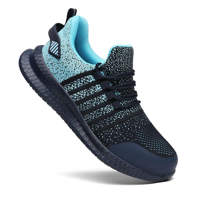 Steel Toe Shoes for Men and Women Comfortable Lightweight Work Safety Shoes Puncture Proof Slip Resistant Indestructible Sneakers Construction Work Utility Shoes 12 Women/10.5 Men Blue by Anti Spier