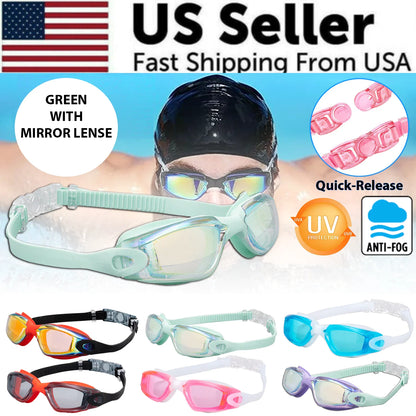 Clear Comfortable Swimming Goggles UV- Anti-Fog Swim Glasses Mirror Adult & Kids by Anti Spier
