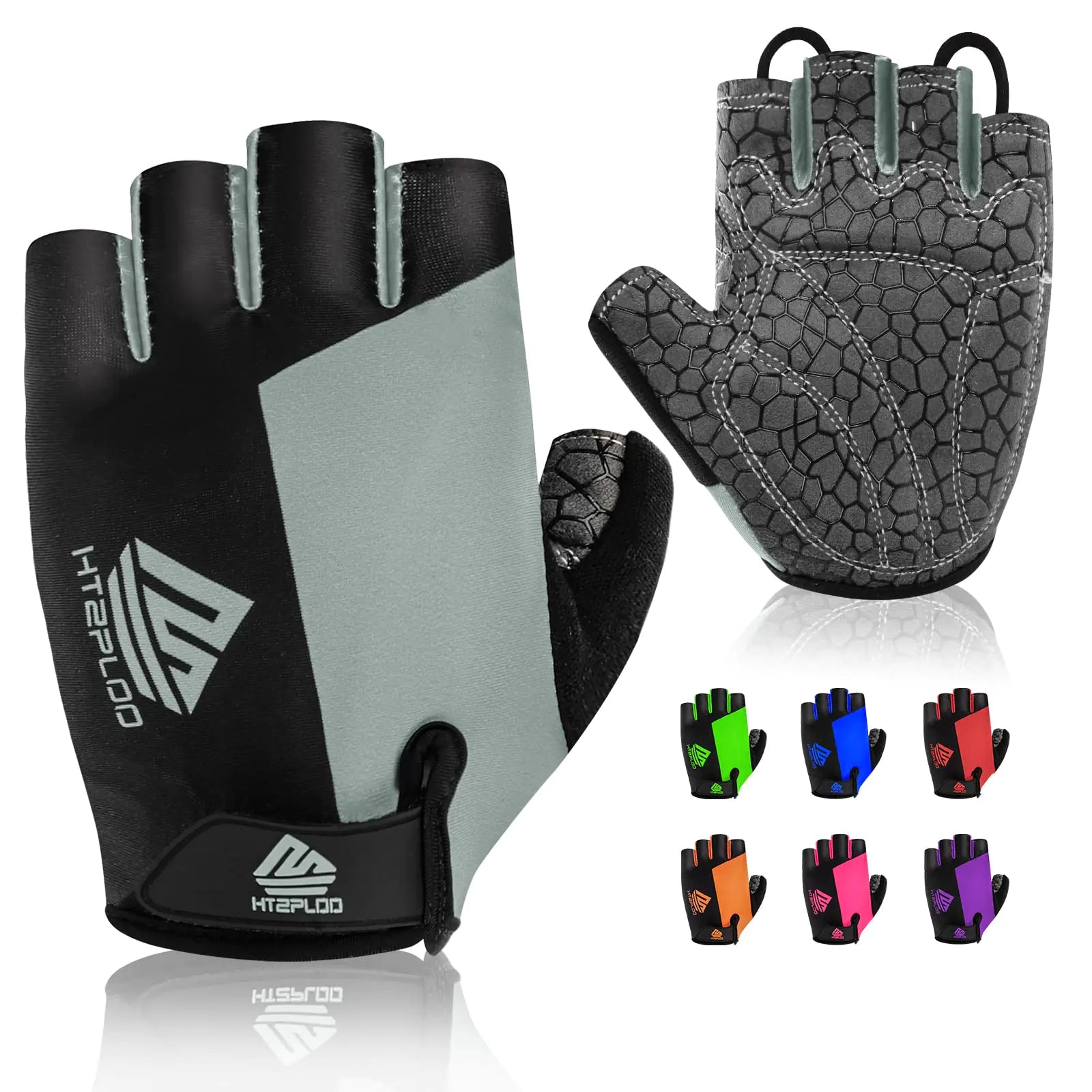 Bike Gloves Cycling Gloves Biking Gloves Bicycle Gloves for Men Women with Anti-Slip Shock-Absorbing Pad,Light Weight Half Finger Gloves for Cycling Workout Training Outdoor Black&gray X-Large by Anti Spier