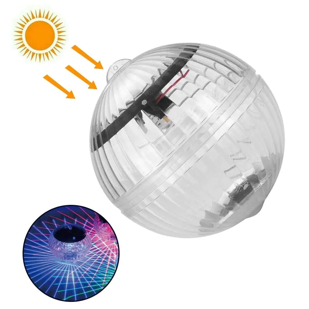 Outdoor Solar LED Floating Light Garden Pond Pool Lamp Rotating RGB Color Change by Anti Spier