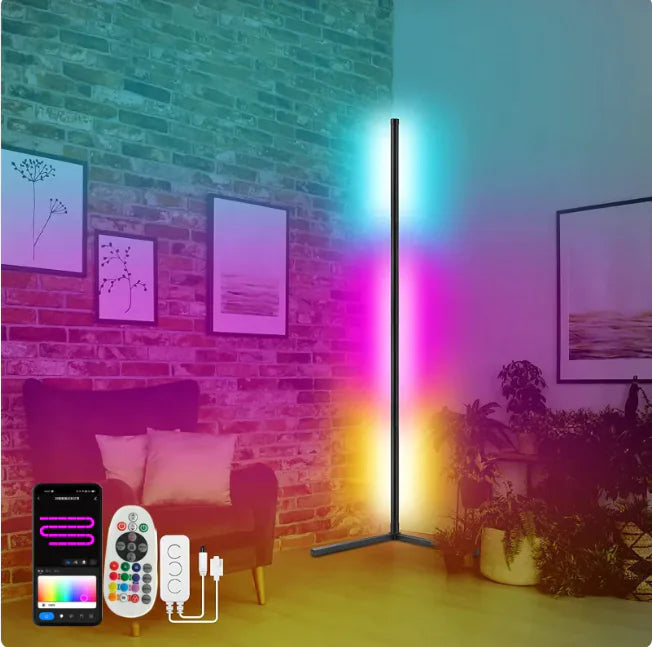 Symphony RGB Smart Corner Floor Lamp with Bluetooth & App Control by Anti Spier