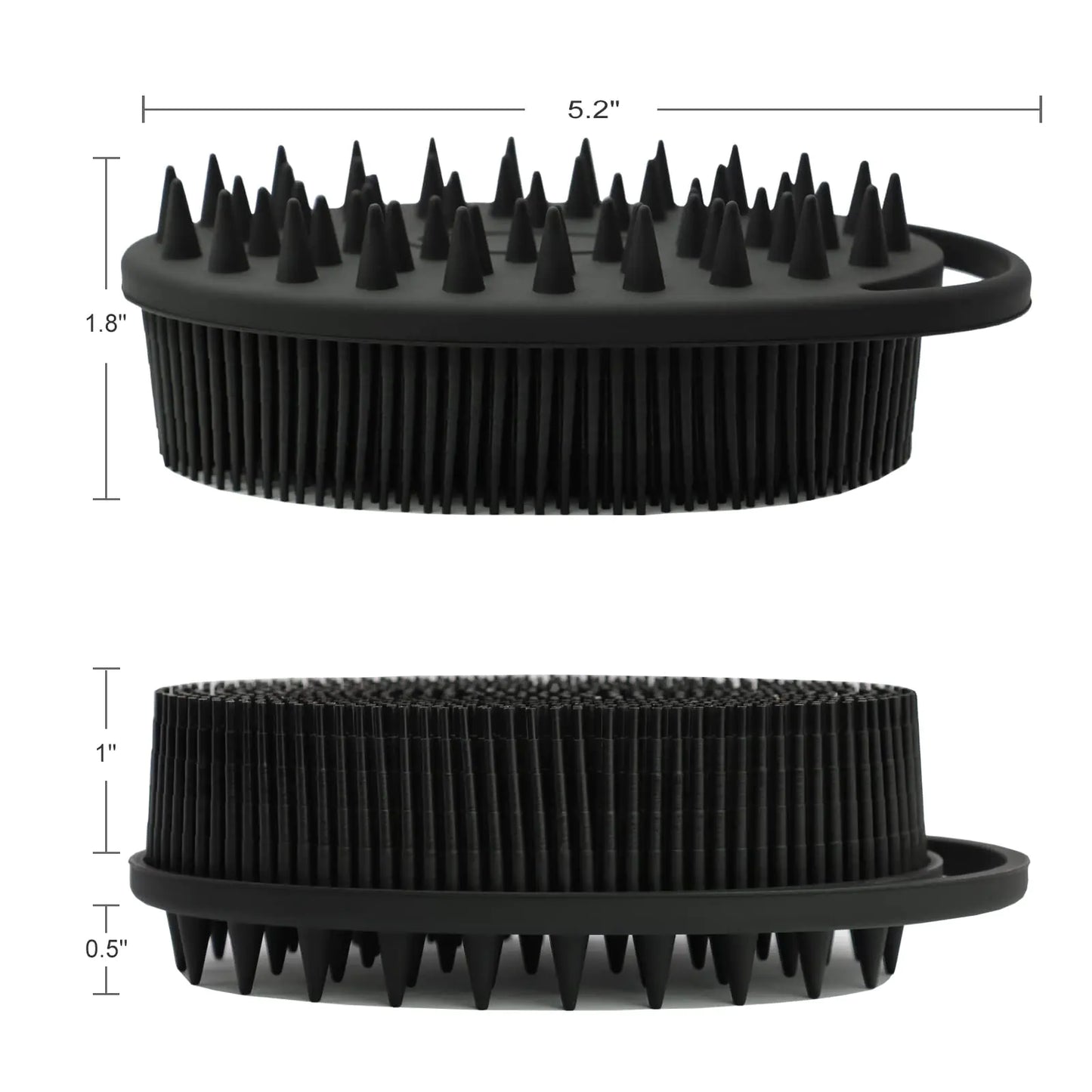 Upgrade Body Scrubber and Hair Shampoo Brush, All in One, Premium Silicone Loofah, Exfoliating Body Brush, Shower Scrubber for Body, Scalp Massager for Women, Men, Pet (1PC Black) by Anti Spier