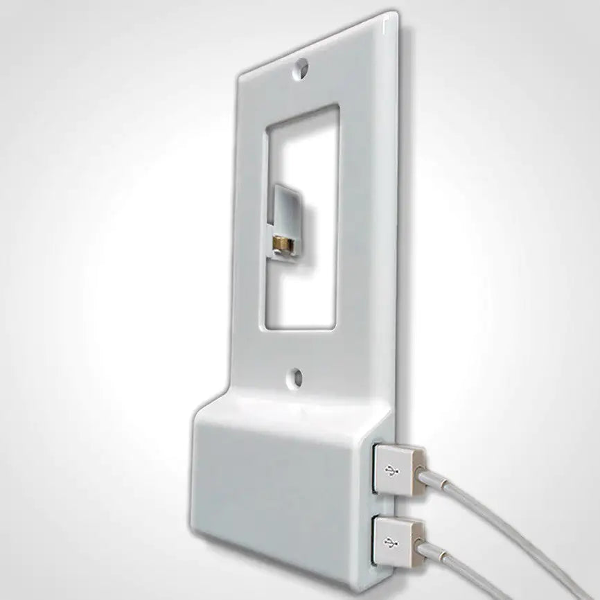 Invisible Dual USB Wall Charger Plate With Surge Protection by Anti Spier