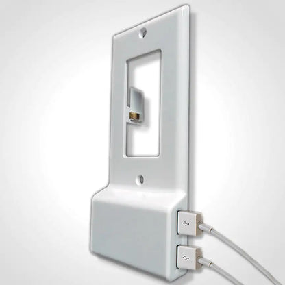 Invisible Dual USB Wall Charger Plate With Surge Protection by Anti Spier