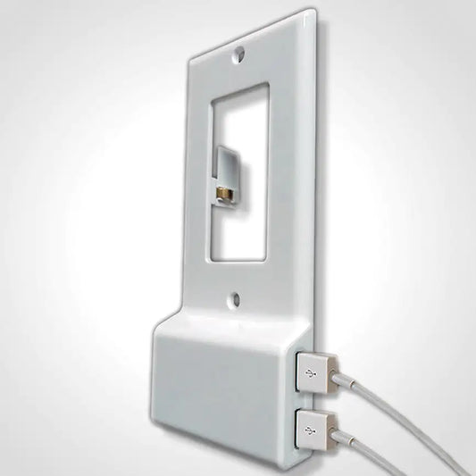Invisible Dual USB Wall Charger Plate With Surge Protection by Anti Spier
