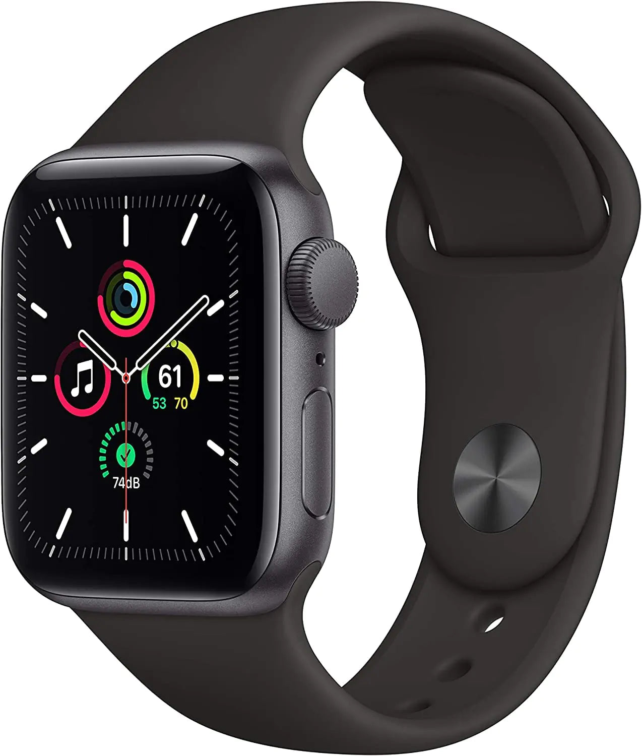 Apple Watch SE (GPS 40mm) - Space Gray Aluminum Case with Black Sport Band (Renewed) by Anti Spier