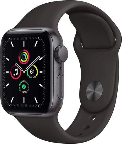 Apple Watch SE (GPS 40mm) - Space Gray Aluminum Case with Black Sport Band (Renewed) by Anti Spier