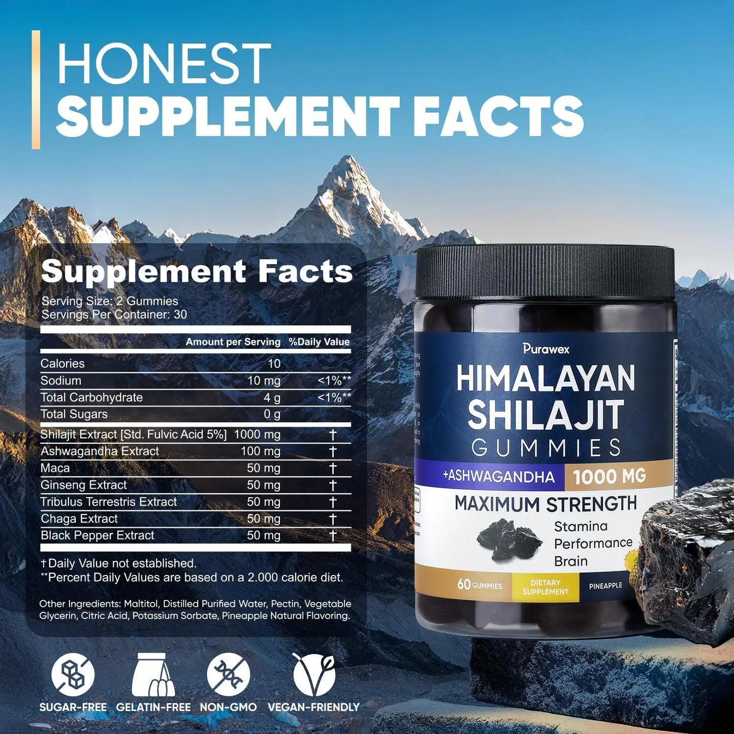 Shilajit Gummies 1000mg, Shilajit Gummies for Men and Women, Energy, Immunity by Anti Spier
