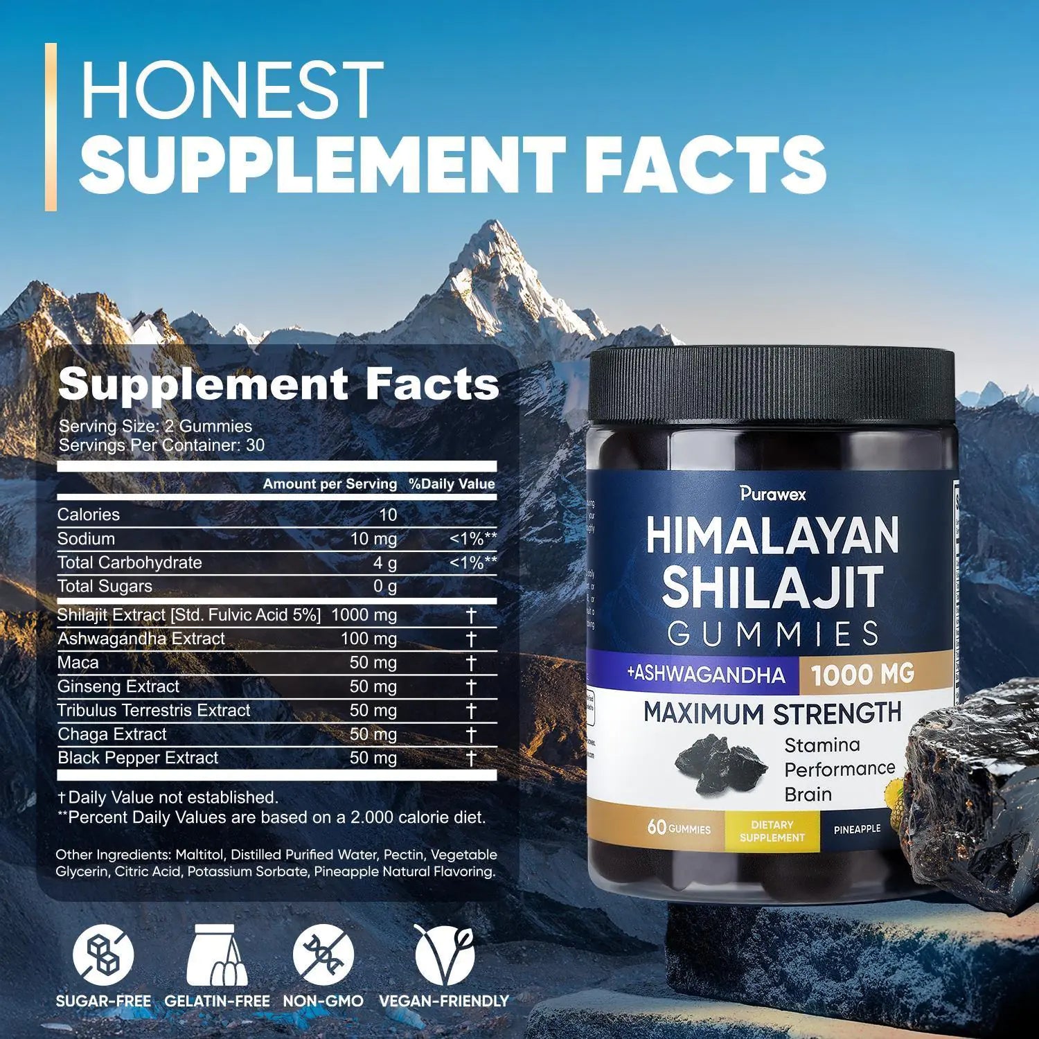 Shilajit Gummies 1000mg, Shilajit Gummies for Men and Women, Energy, Immunity by Anti Spier