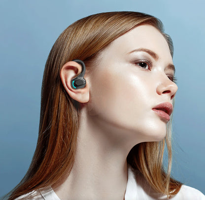 New Bluetooth 5.1 Headset Wireless Earbuds Earphones Stereo Headphones Ear Hook by Anti Spier