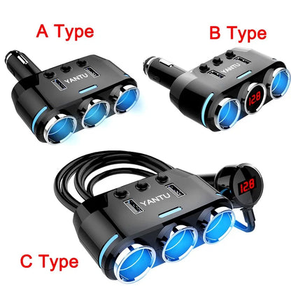 12V-24V Car splitter Cigarette Lighter Socket Plug Dual USB Charger Adapter by Anti Spier
