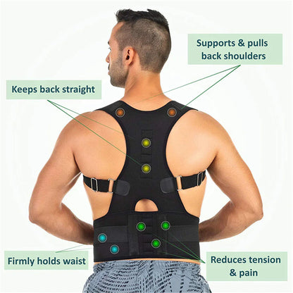 Posture Corrector Support Magnetic Back Shoulder Brace Belt Band For Men Women by Anti Spier
