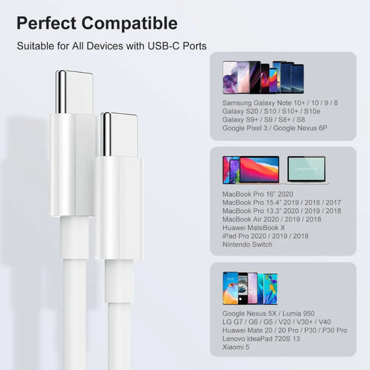 2pack 3FT Type-C to Type-C Fast Charger Cable by Anti Spier