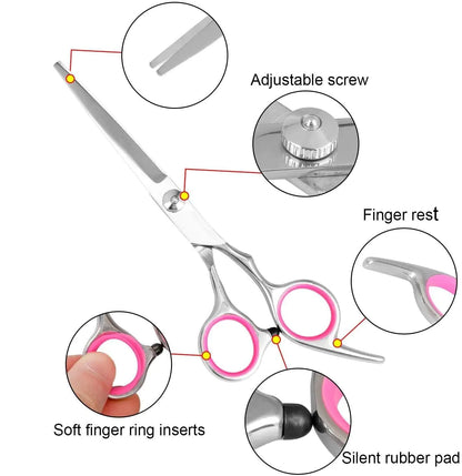 Pet Dog Grooming Scissors Stainless Straight Curved Thinning Shears Trimmer Kits by Anti Spier