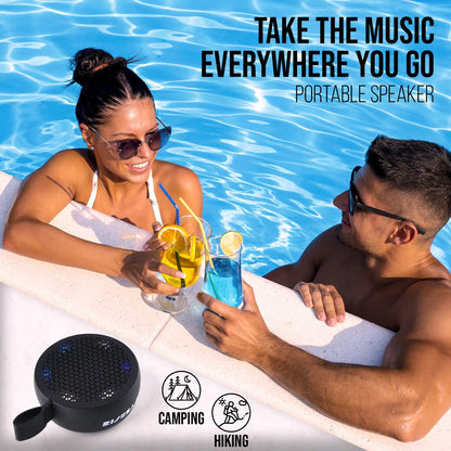 RISEBASS Water Resistant Bluetooth Shower Speaker, Handsfree Portable Speakerphone Control Buttons with LED Light, True Wireless Stereo for Bathroom, Kitchen, Hiking, Kayak, Beach, Gifts by Anti Spier