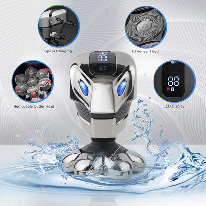 7D Cordless Shaver Hair Trimmer Men’s 5-In-1 Electric Head Shaver Razor Men Wet by Anti Spier