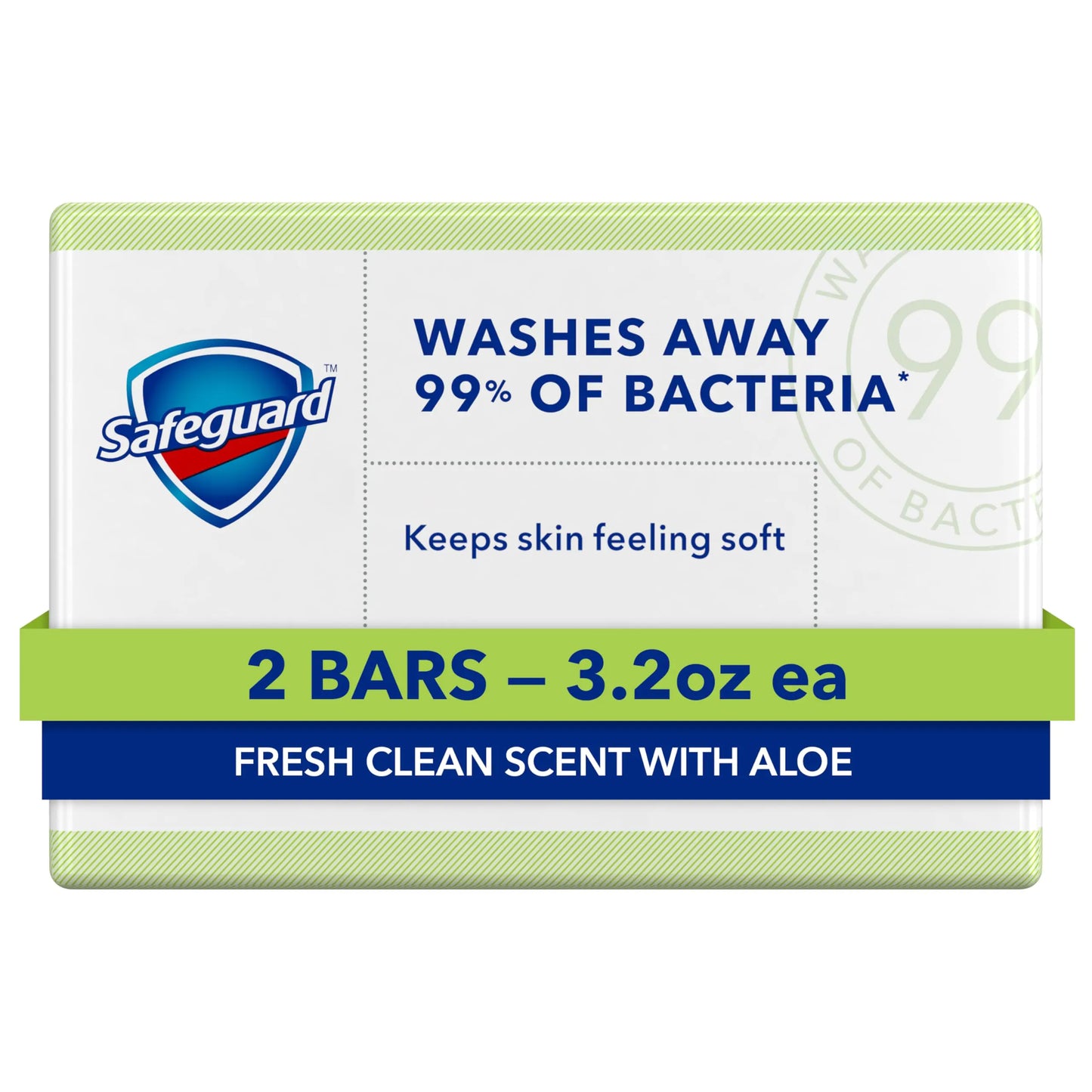Safeguard Micellar Deep Cleansing Bath Bar Soap, Washes Away 99 Percent of Bacteria, Leaves Skin Soft, Fresh Clean Scent with Aloe, 3.2 oz (2 Count) 2 Count (Pack of 1) by Anti Spier