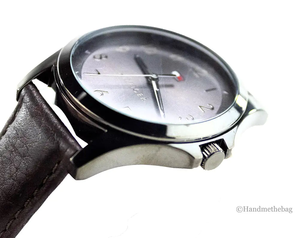 Tommy Hilfiger The Essentials Brown Strap Grey Dial Watch by Anti Spier