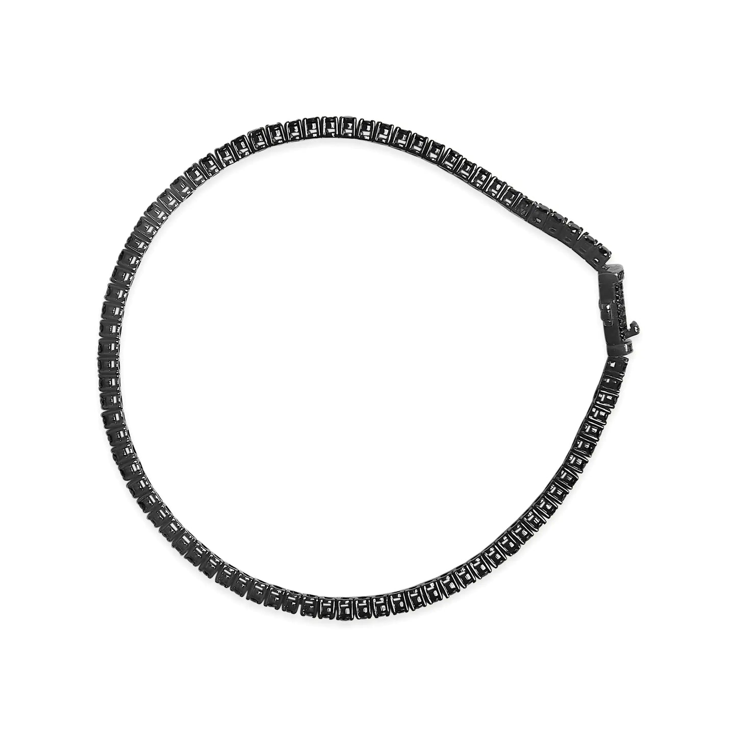 Black Rhodium Plated .925 Sterling Silver 5.00 Cttw Black Diamond Tennis Bracelet (Black Color, I2-I3 Clarity) - 8.5 Inches by Anti Spier