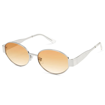 SOJOS Retro Oval Sunglasses for Women Men Trendy Sun Glasses Classic Shades UV400 Protection SJ1217 Gold/Grey by Anti Spier