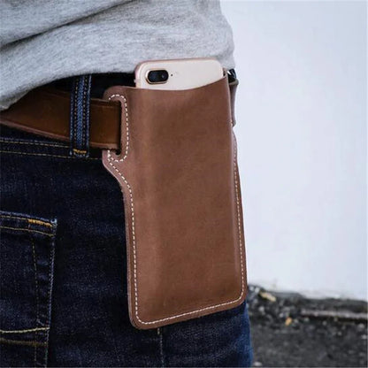Men Cell Phone Belt Pack Bag Loop Waist Holster Pouch Case Leather Wallet Cover by Anti Spier