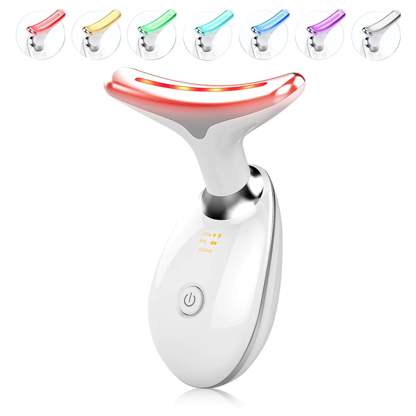 7 Color Light Based Multifunctional Facial Massager, Face Massager Tool for Skin Care at Home, Glossy White by Anti Spier
