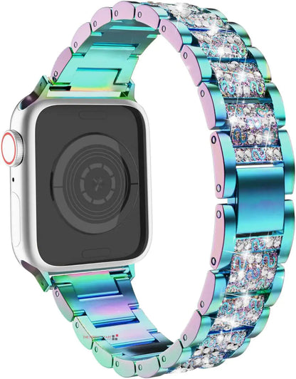 Crystal Bling Band Case iWatch Strap For Apple Watch Ultra Series 8 7 SE 6 5 4 3 by Anti Spier