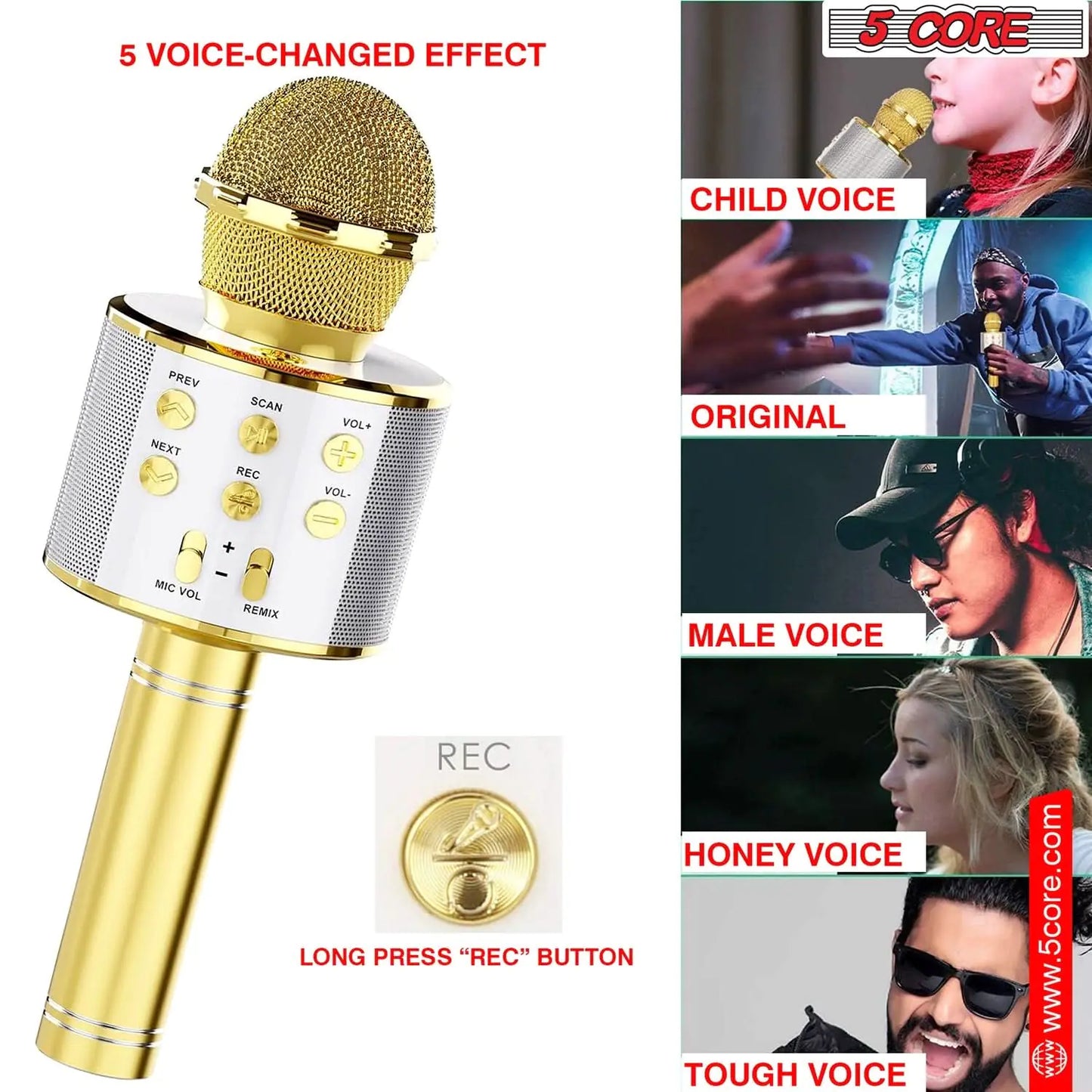 5Core Wireless Karaoke Microphone Bluetooth Mic Portable Handheld Microfonos Inalambricos by Anti Spier
