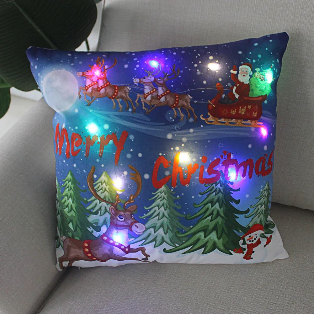 Super Soft Plush Christmas LED Lantern Pillowcase by Anti Spier