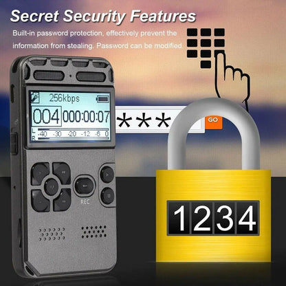 64GB Rechargeable LCD Digital Audio Sound Voice Recorder Dictaphone MP3 Player by Anti Spier