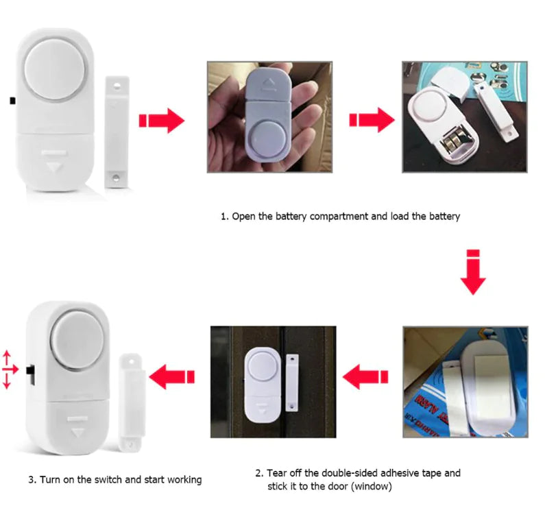 6 PCS WIRELESS Home Window Door Burglar Security ALARM System Magnetic Sensor by Anti Spier