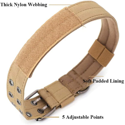 2" Wide Tactical Heavy Duty Nylon Large Dog Collar K9 Military With Metal Buckle by Anti Spier