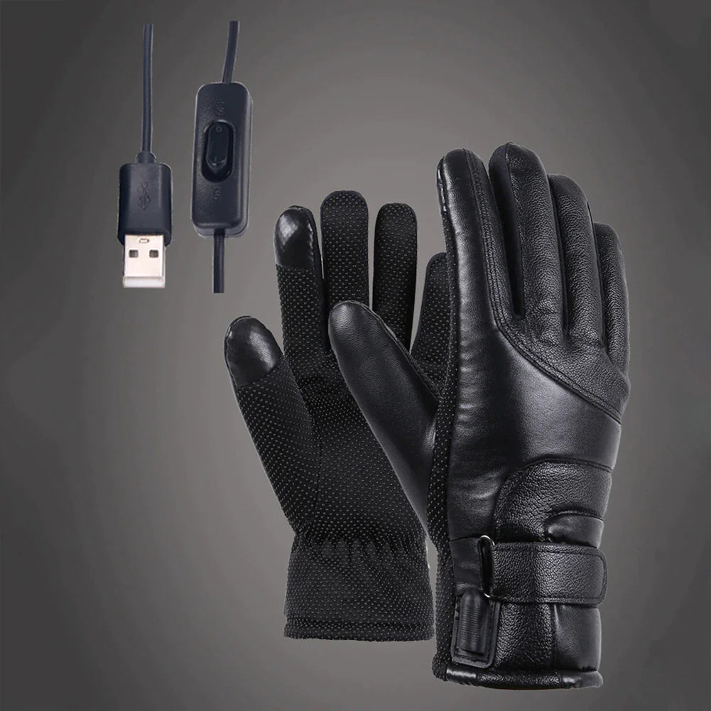 Electric USB Heated Gloves Winter Warming Thermal Ski Snow Hand Warm Windproof by Anti Spier