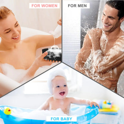 Upgrade Body Scrubber and Hair Shampoo Brush, All in One, Premium Silicone Loofah, Exfoliating Body Brush, Shower Scrubber for Body, Scalp Massager for Women, Men, Pet (1PC Black) by Anti Spier
