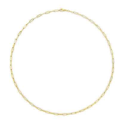 Unisex Solid 14K Gold 2.5mm Paperclip Chain Necklace by Anti Spier